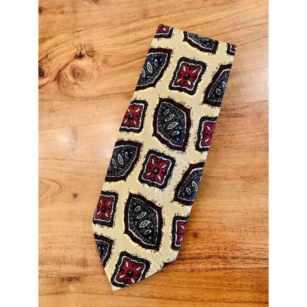 Robert Talbott Best Of Class Silk Handmade Gold Geometric Tie Silk Made In USA